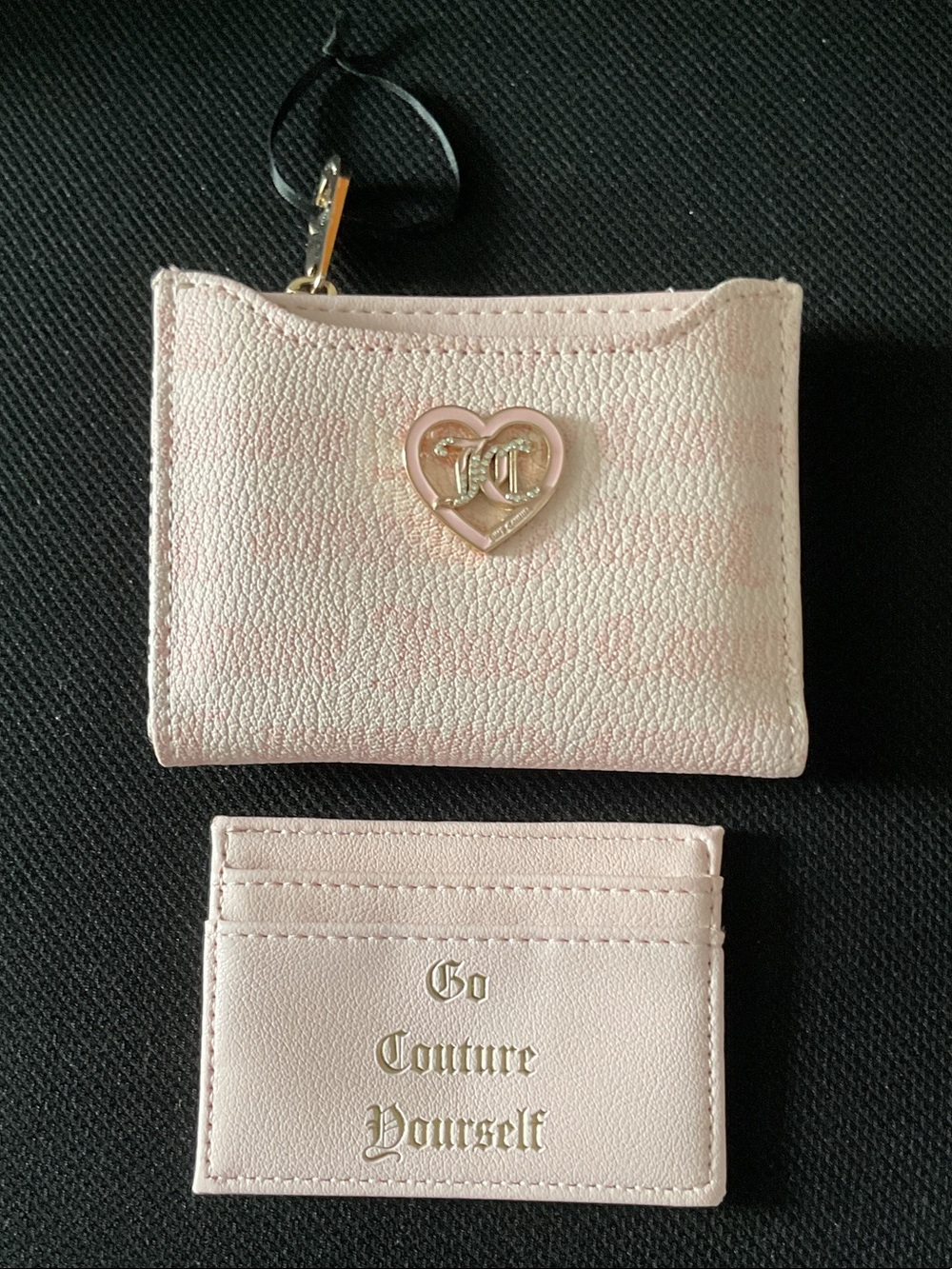 Juicy Couture Light Pink Heart Logo Card Holder Set